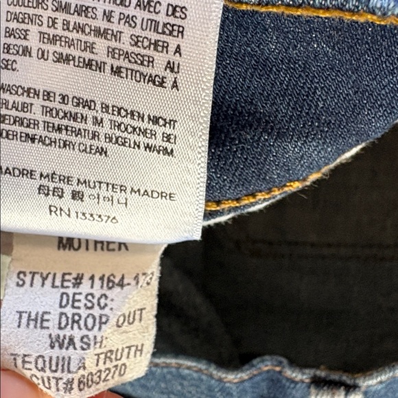 MOTHER The Drop Out Jeans Distressed Size 26 Tequila Truth Wash - Picture 9 of 10